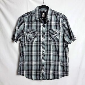 🖤5/$20🖤 ROUTE 66.. plaid button down shirt..